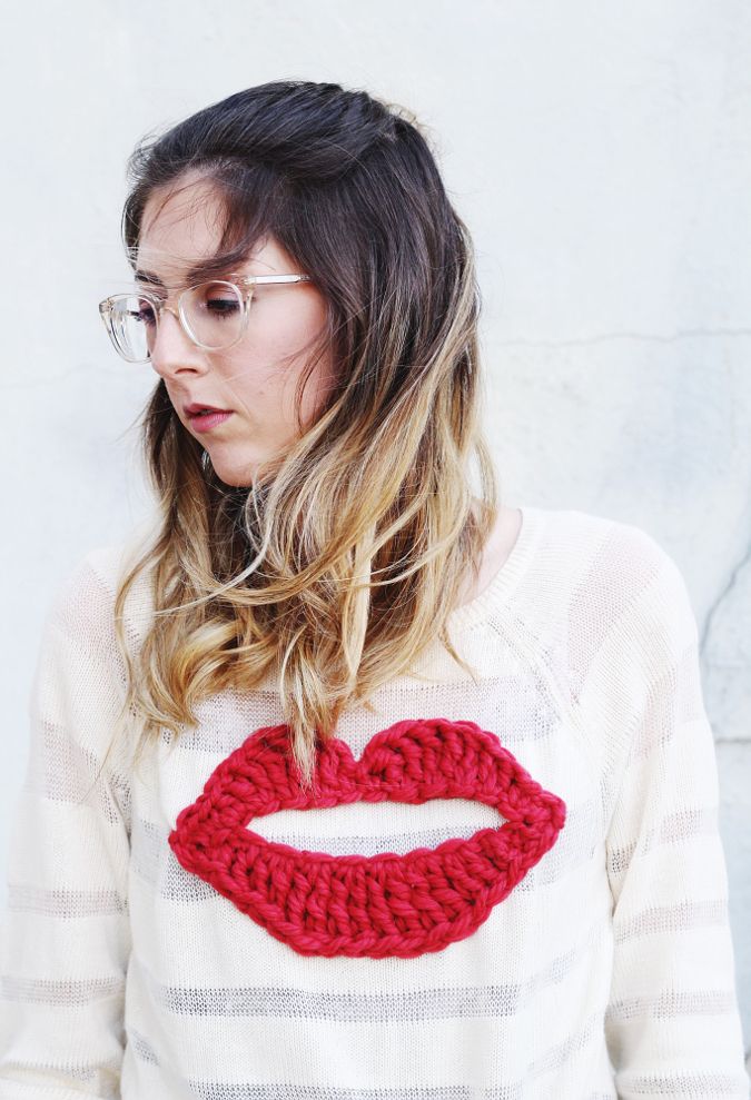 DIY Crochet Lips Sweater — One Social Girl